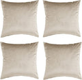 GIGIZAZA Velvet Champagne Throw Pillow Covers Decorative Cushion Covers Pillow Cases Sham for Sofa Couch (20x20inch(50x50cm)-4pcs, Champagne)