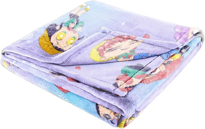 Jay Franco Kids Plush Throw Blanket – Ultra Soft Cozy Plush Fleece for Bed, Couch, Sofa, Home Décor, Official Licensed Huntrix and Saja Boys, Light Purple - Kpop Demon Hunters, 50x60 - Large Throw