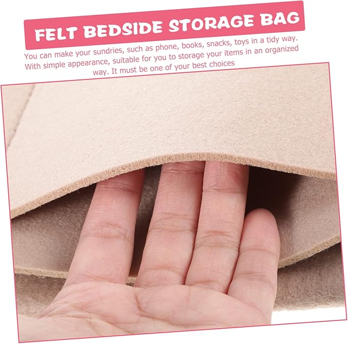Healifty Bed Storage Bag Hang Bag for Dormitory Felt Bedside Storage Pocket Multi-function Hanging Holder for Phone Books Chargers
