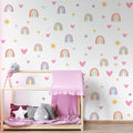 Epakh Rainbow Wall Decor Stickers Small Rainbow Decal Watercolor Heart Star Sun Wall Stickers Decor for Girls Boys Baby Bedroom Nursery(Classic Color)