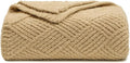 bearberry Super Soft & Fuzzy Minky Throw Blanket Lightweight All-Season - Diamond Stitch Plush Fleece for Couch, Bed, Sofa | Machine Washable Cozy Gift for Women, Men, Home (Camel, 50”x60”)