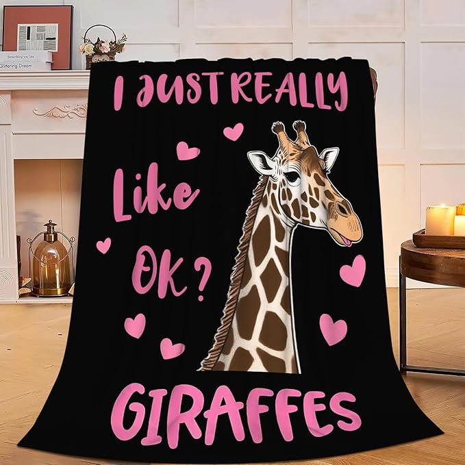 Giraffe Throw Blanket - Soft Plush Fleece Grassland Animals Bedding Blankets- Cozy Giraffe Stuff Gifts for Women Girls Kids 40"X50"