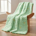 Horaldaily Spring Summer Blanket Throw, Green Sunflower Soft Fuzzy Plush Faux Fur Cozy Blankets for Couch Sofa Bed Lounging, Ideal Gifts for Kids Adults Wife Self, 60x80