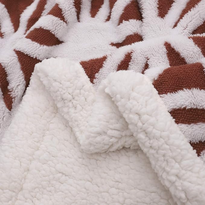LOMAO Sherpa Fleece Blanket Easter Gifts for Mom Cozy Soft Throw Blanket for Women Men Dual Sided Couch Sofa Bed Blanket (Brown, 60''x80'')