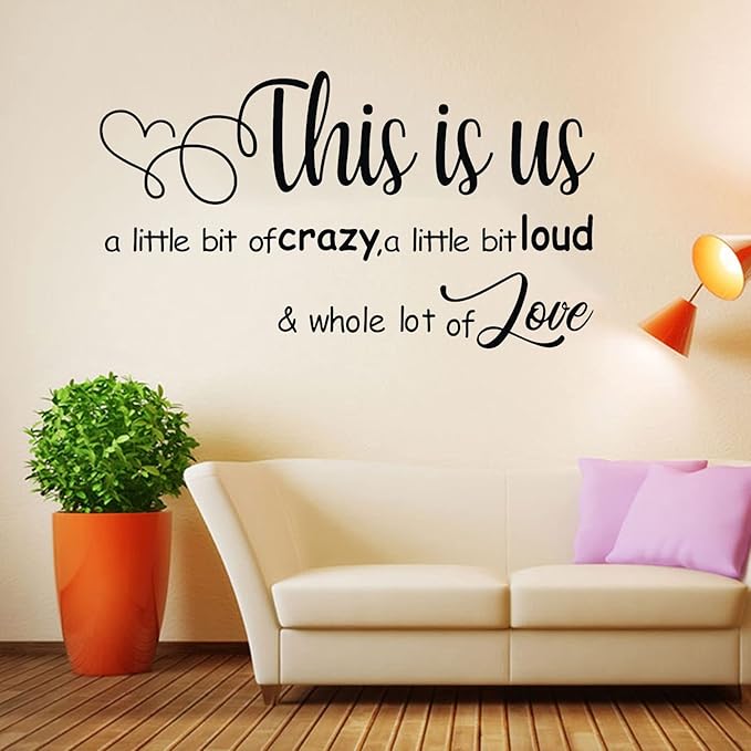 Wall Stickers, Family Letter Quote Water, Proof Home Decor Wall Sticker, Removable Vinyl Decal Art Mural for Living Room Bedroom-This is Us