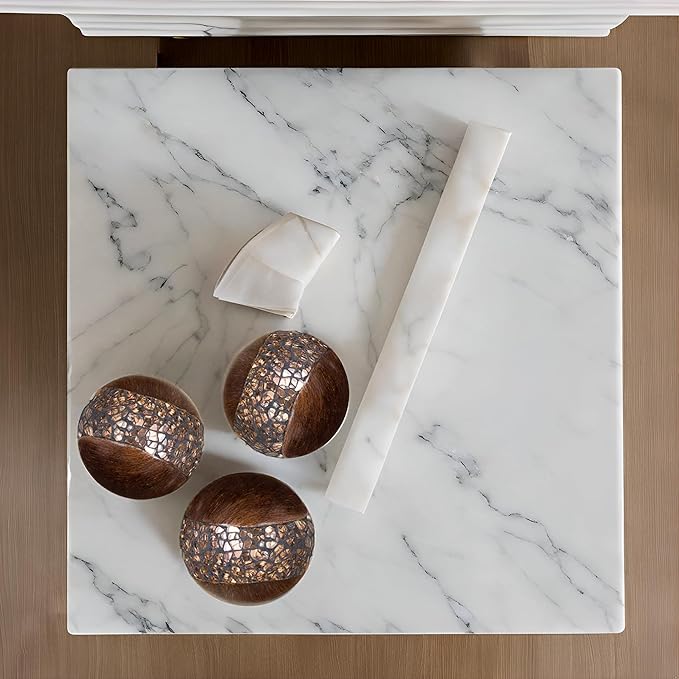 Creative Scents Schonwerk Brown Walnut Decorative Orbs for Bowls and Vase Fillers (Set of 3) Resin Sphere Balls for Living, Dining Room, Coffee Table Centerpiece Home Decor - Great Gift Idea