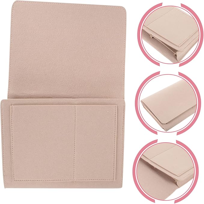 Healifty Bed Storage Bag Hang Bag for Dormitory Felt Bedside Storage Pocket Multi-function Hanging Holder for Phone Books Chargers