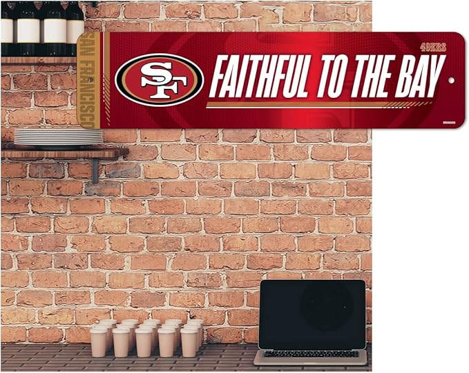 Rico Industries NFL Football Metal Street Sign 4" x 15" Home Décor - Bedroom - Office