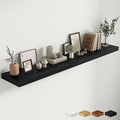 Fun Memories 72 Inch Fireplace Mantel Shelf, 12 Inch Deep Shelves for Display & Wall Storage, Rustic Wood Wall Shelf, Extra Long Floating Shelves for Living Room Laundry Room, Black, Set of 1