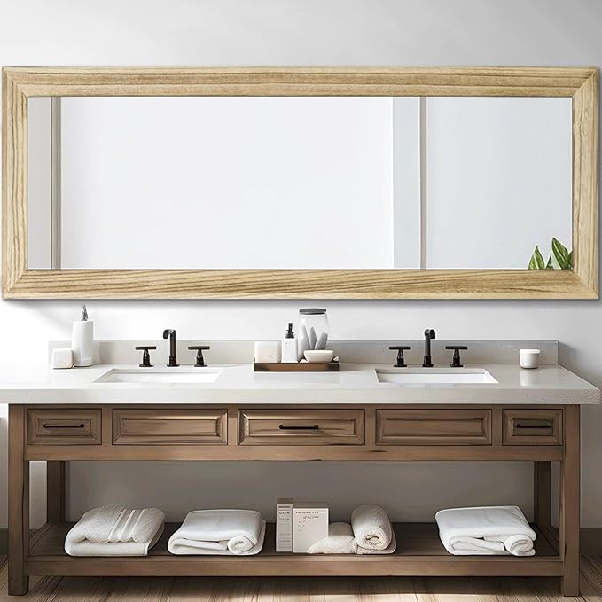 AAZZKANG Full Length Door Mirror Wooden Frame Large Mirrors for Wall 71"x30" Rectangular for Bedroom Living Room Bathroom Dressing Room Entryway