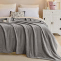 King Blankets for Bed, Flannel Fleece Blanket Warm Plush Lightweight Blankets for Women, Fuzzy Soft Blanket for Sofa, Couch, Chair, Travel, Camping, 108" X 90", Light Grey