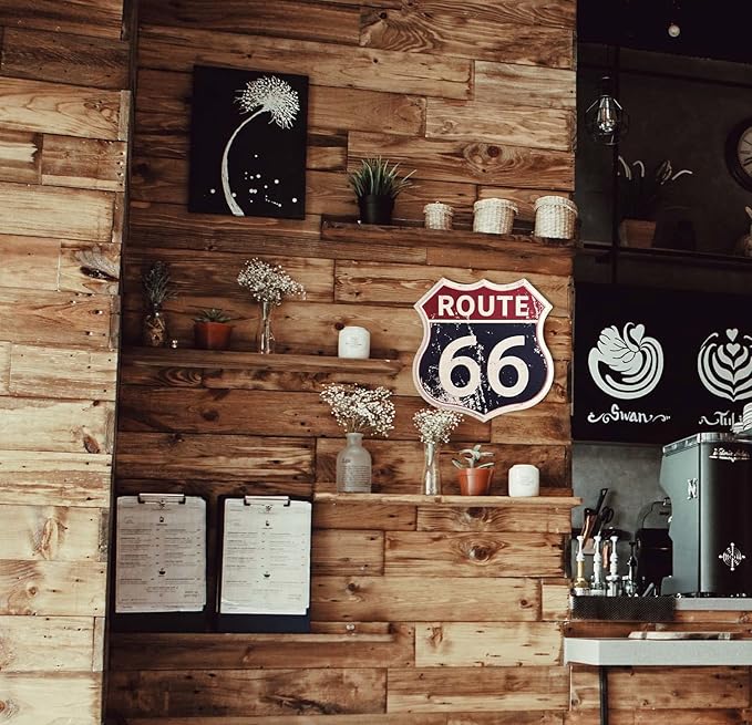 Route 66 Signs Vintage Road Signs High Way Metal Tin Sign for Wall Decor 12" x 12" (Route 66)