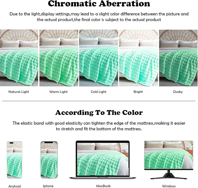 NEWCOSPLAY King Blanket for Couch Aqua Super Soft Flannel Fleece 3D Bubble Lightweight Bed Blanket All Season Use (Aqua, King(90"x110"))