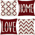 YCOLL Farmhouse Pillow Covers 16x16 Set of 4 Throw Pillow Covers Rustic Linen Decorative Pillows Square Cushion Covers for Couch Sofa Bedroom Home Decor