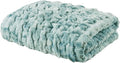 Madison Park Faux Fur Throw, Luxurious Ruched Texture, Fuzzy Warm, Plush Mink-Like Reverse, All Season, Lightweight & Cozy Blanket-Throw for Sofa, Couch, Living Room & Office 50" x 60" Blue Tie Dye