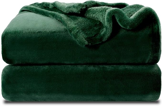 NANPIPER Fleece Blankets Super Soft Flannel Fuzzy Blanket for Bed Couch Luxury Cozy Plush Microfiber Blanket-Twin Size Olive Green