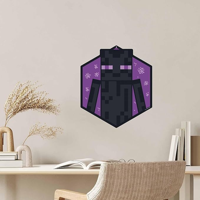 Open Road Brands Minecraft Enderman Metal Wall Decor - Fun Enderman Sign for Bedroom or Game Room