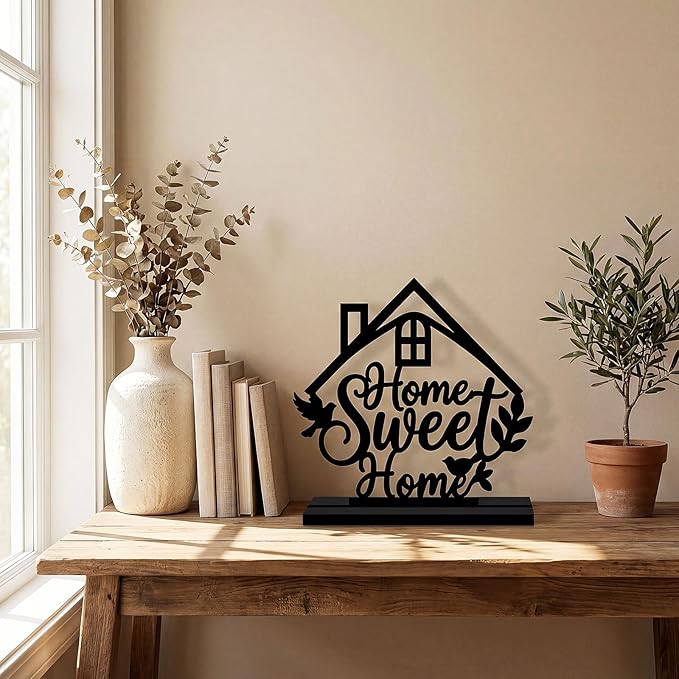 Geetery Inspirational Table Centerpieces Wooden Home Sweet Decorative Sign Motivational Decor Farmhouse Table Decor for Living Room Kitchen Office Housewarming Gifts Supplies Decoration(Home Sweet)