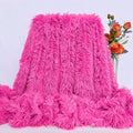 Plush Super Soft Blanket Bedding Sofa Cover Furry Fuzzy Fur Warm Throw Qulit Cozy Couch Blanket for Winter (63"x79", Rose Pink)