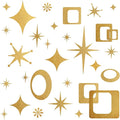 Star Wall Decals Retro Star Wall Decal Ovals and Squares Walls Decals Geometric Walls Stickers Vinyl Decal Removable Peel and Stick Murals Stickers for Bedroom Living Room Office Decor