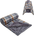 forestfish Fleece Wearable Blanket, Plaid Lap Blanket Comfy Poncho Throw with Buttons for Bed Sofa Office