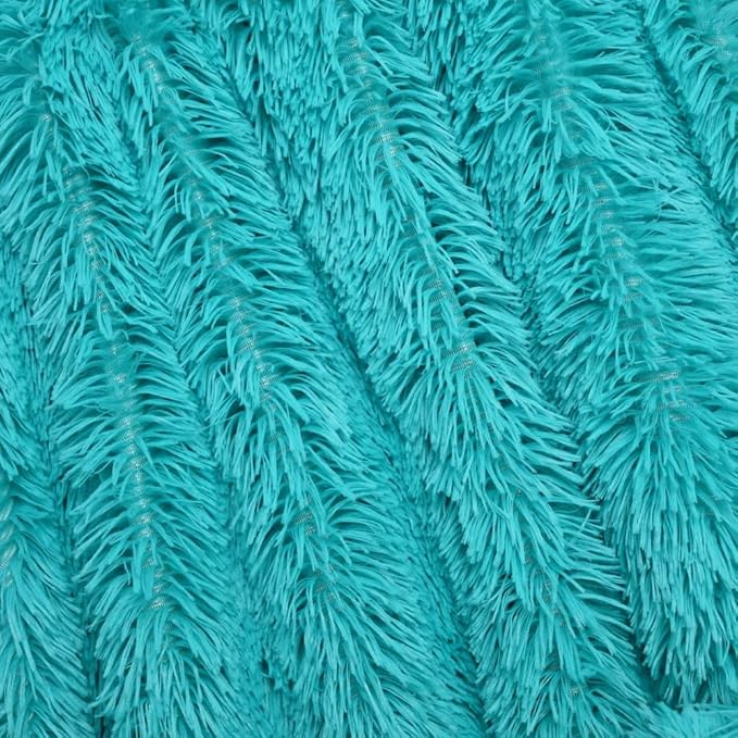 Plush Super Soft Blanket Bedding Sofa Cover Furry Fuzzy Fur Warm Throw Qulit Cozy Couch Blanket for Winter (51x63 Inches,Turquoise)