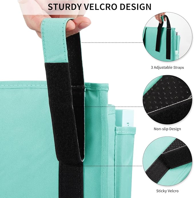 Joyfulife Bedside Caddy Bunk Bed Organizer Bedside Storage Organizer Bedside Storage Bag Pocket Hanging Organizer for Bunk, Hospital Beds, College Dorm Rooms, Baby Bed Rails, Camp 8 Pockets (Green)