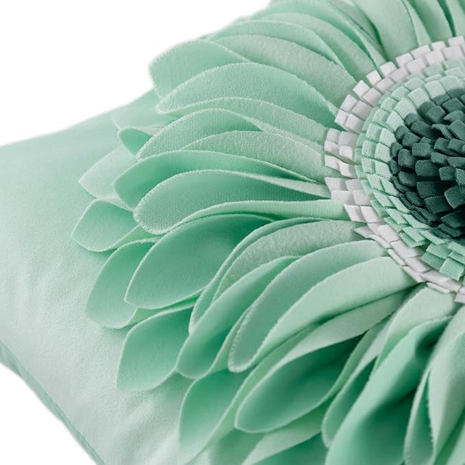 OiseauVoler 3D Sunflower Throw Pillow Cover Decorative Handmade Cushion Cover Case for Home Sofa Car Bed Room Decor 18 x 18 Inch