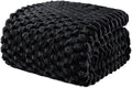 Exclusivo Mezcla Fleece Twin Blanket for Bed, Extra Large Fuzzy Black Bed Blankets, Soft Cozy Plush Sofa Throws for All Seasons, 90x66 Inches