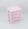 Plastic Storage Organizer for Girls – Cute Desktop Jewelry & Makeup Box with Bow Handles, Ideal for Teens’ Room Decor & School Supplies (Four Layers)