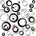 Outus 72 Pieces Wall Stickers Decor Acrylic Circle Mirror Removable Black and Sliver Wall Decor Round Dots DIY Red Living Room Decals Modern Art Murals for Home Bathroom Bedroom Decoration