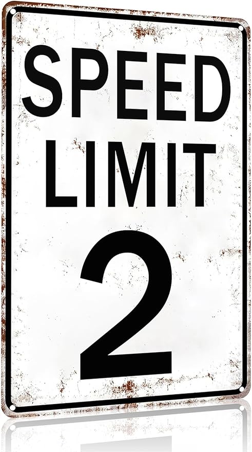 Boys Gifts Retro Tin Sign Speed Limit 2 Sign for Boys Room Man Cave Garage Cars Themed Room Bedroom Vintage Style Wall Art Decor 8 x 12 Inch (3196)