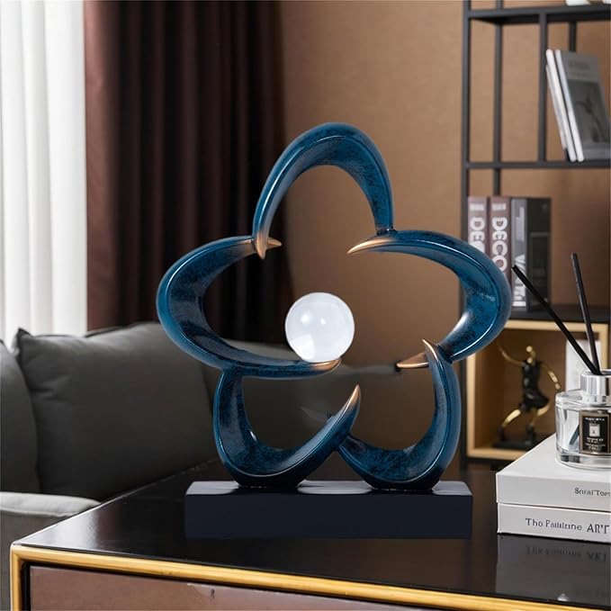 Abstract Sculpture Art Home Decor Accents Modern Decorative Objects for Living Room Shelf Coffee Table TV Stand Cabinet Office Decor Accents (Blue A)