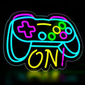 Gamer Neon Sign for Boys Gaming Room Bedroom Wall Decor, Gifts for Teen Kids, Video Game LED Light for Men, Gamepad Shaped Dimmable USB Powered Neon Lamp Game Room Accessories (16 X 12.5 inches)