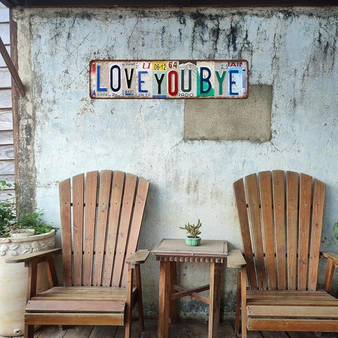 Love You Bye Sign Vintage Metal Tin Signs Love You Bye Sign Above Door Street Signs For Home Bar Coffee Wall Deco 4x 16 Inches