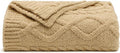 bearberry Plush Fleece Blanket Ultra Cozy & Warm Cable Knit - Machine Washable Throw for Living Room, Bedroom, Office | Lightweight Fuzzy Blanket for Adults, Kids, Pets (Camel, 50”x60”)