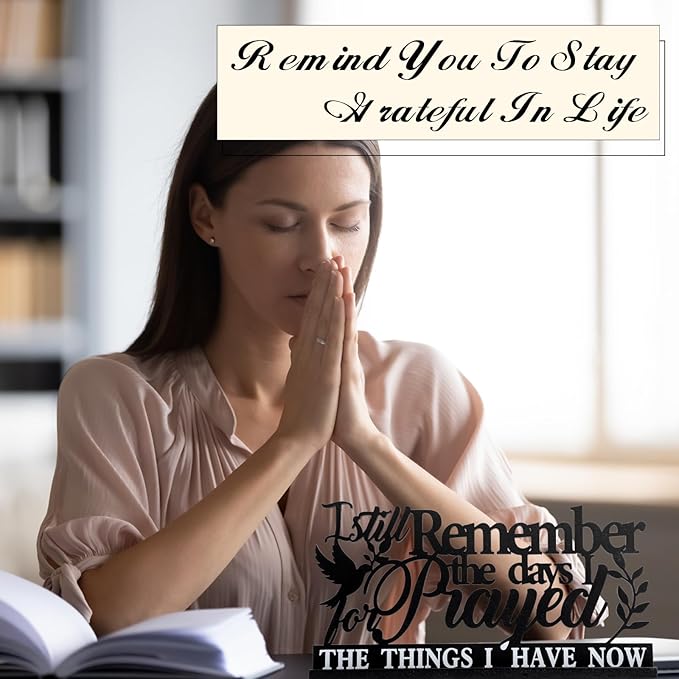 Geetery Inspirational Table Centerpieces Wooden Religious Inspirational Home Decoration Motivational Blessed Table Decor for Home Kitchen Office Faith Christian Gifts Supplies Decor(Prayed)