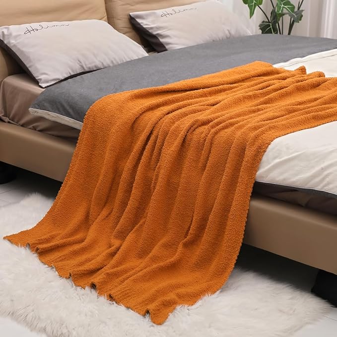 bearberry Super Soft Fluffy Throw Blanket Lightweight Cozy Warm Bed Blankets for Couch Bed Sofa All Season (Caramel, 60”x80”)