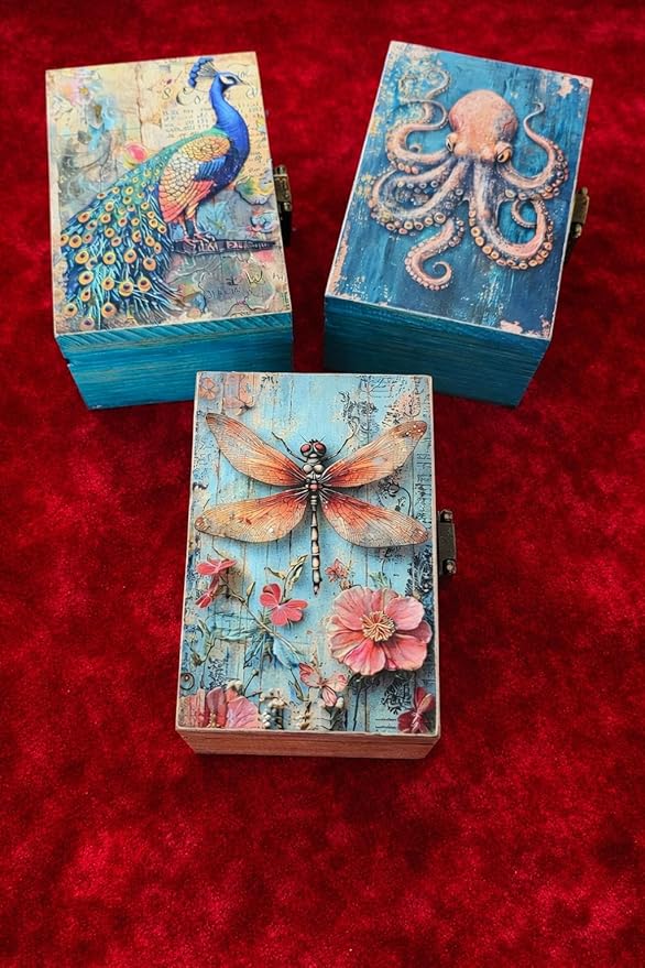 RK Collections Dragonfly Trinket Box I Insect Jewelry Keepsake Box I Dragonfly Lovers Gift Idea For Animals (4x2.75)