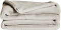 UnHide Lil’ Marsh Faux Fur Blanket - Lightweight, Soft Throw Blanket - Machine Washable - Ideal for Bed, Couch, or Reading Chair- Small (50" x 60") Greige