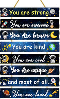 Rutiyoka Outer Space Themed Room Decor for Boys Bedroom Wall Inspirational Art Kids Wood Decorations Little Boy Nursery Toddler Sign