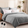 Heated Blanket Queen Size - Dual Controllers Electric Blanket Queen with 9 Heat Settings & 10 Hour Auto Off,Overheat Protection,Machine Washable 84"x90"(Dark Gray)