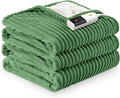 Reaks Electric Heated Blanket Full Size, Silky Soft Flannel & Sherpa Heating Blanket with 9 Heat Levels & 2-10 Hours Auto Off, Warm Gifts for Women Mom Grandma, ETL Certified (72x84 inches, Green)