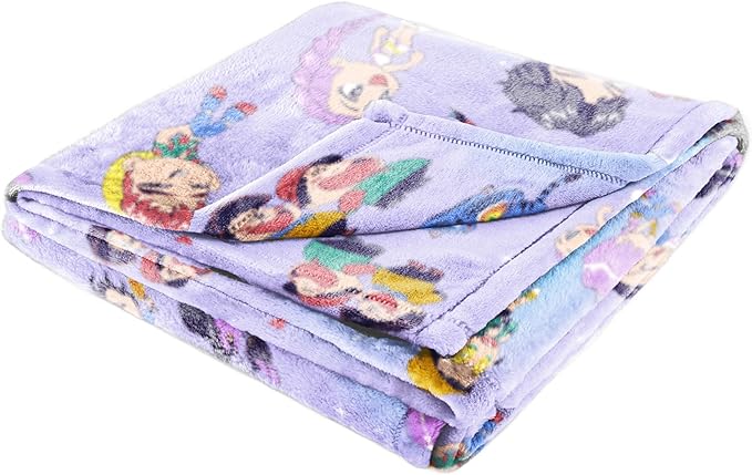 Jay Franco Kids Plush Throw Blanket – Ultra Soft Cozy Plush Fleece for Bed, Couch, Sofa, Home Décor, Official Licensed Huntrix and Saja Boys, Light Purple - Kpop Demon Hunters, 60x90 - Large Blanket