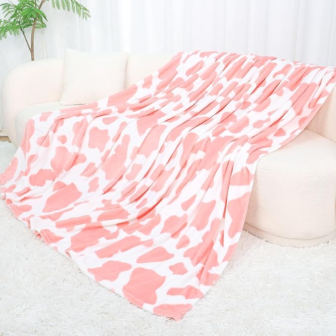 Soft Blankets Queen Size, Extra Large Plush Full Size Pink Fleece Throw Blanket for Bed, Cute Cozy Pink Dorm Bedroom Decor for Women & Girls, Lightweight, All Seasons 90" x 90"
