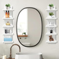 2 PCS 5 Tier Shelves for Wall, Decorative Wall Mounted Vertical Shelving Column Decor Mount Floating Storage Organizer Natural Finish Wall Shelf for Living Room, Bedroom, Bathroom