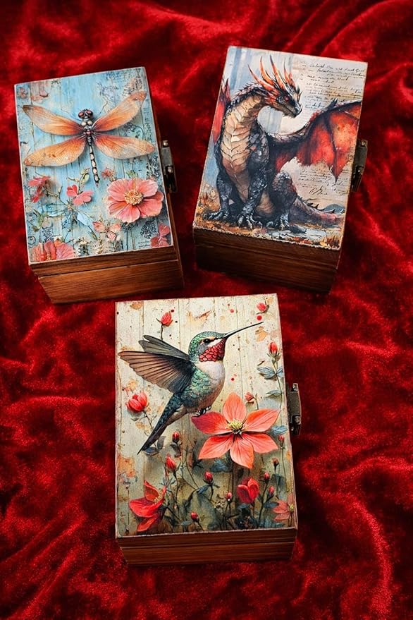 RK Collections Hummingbird Trinket Box I Bird Jewelry Keepsake Box I Hummingbird Lovers Gift Idea For Animals (4x2.75)
