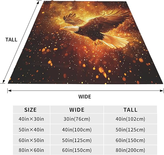 Eagle Throw Blanket Soft Warm Cozy Eagles Blankets Fuzzy Plush Fleece Eagle Blanket Gifts for Couch Bed Sofa Home Decor 40''X50''