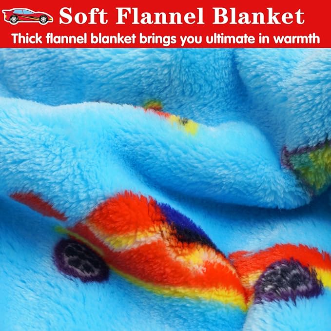 Lukeight Toddler Blanket for Boys and Girls, Plush and Thick Car Blanket Birthday Gifts for Toddler and Baby (Race Cars, 30x40 Inches)
