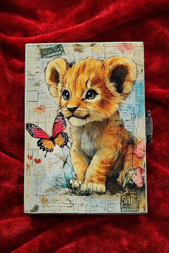 RK Collections Trinket Boxes Small Jewelry Keepsake Box (Lion Cub)